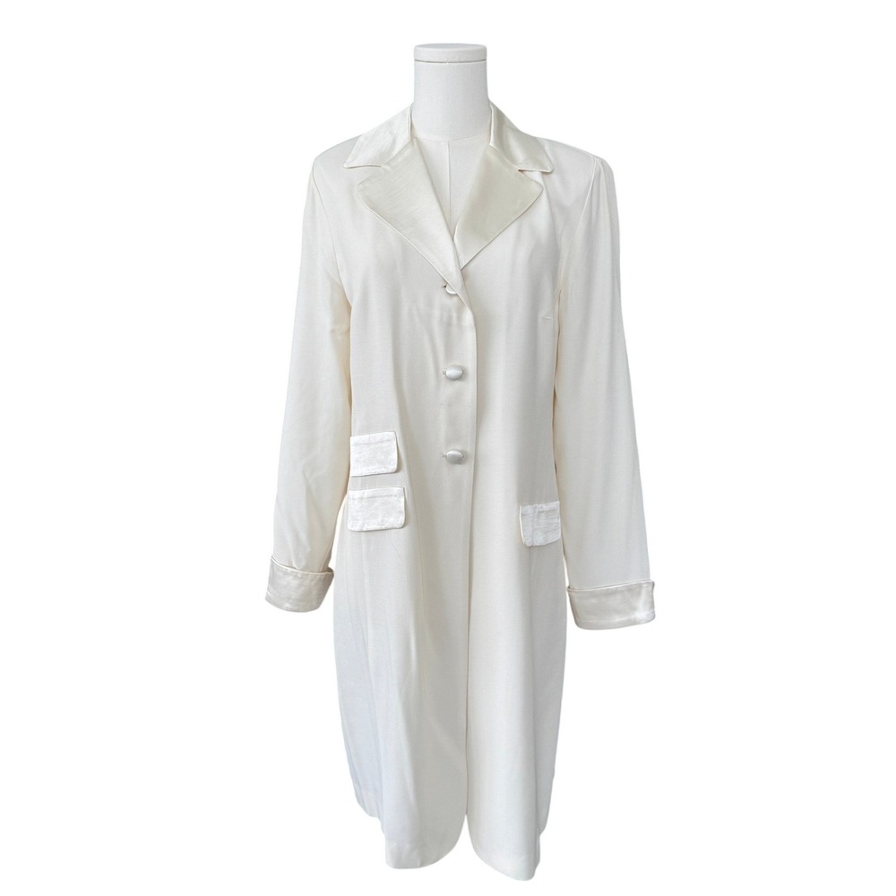I.S.B. Inc Vintage Blazer Dress Duster Coat Bridal White Ivory